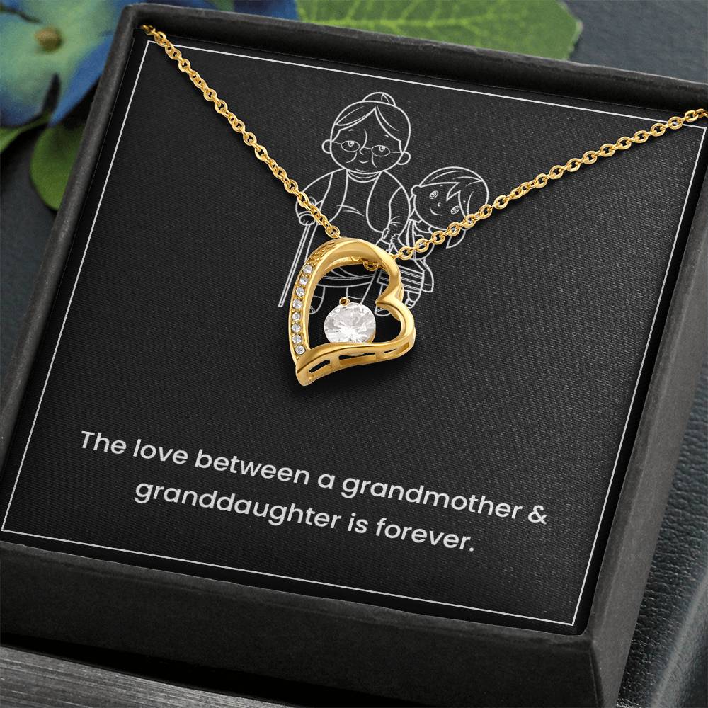Grandmother & Granddaughter Necklace – Heart Pendant with Card