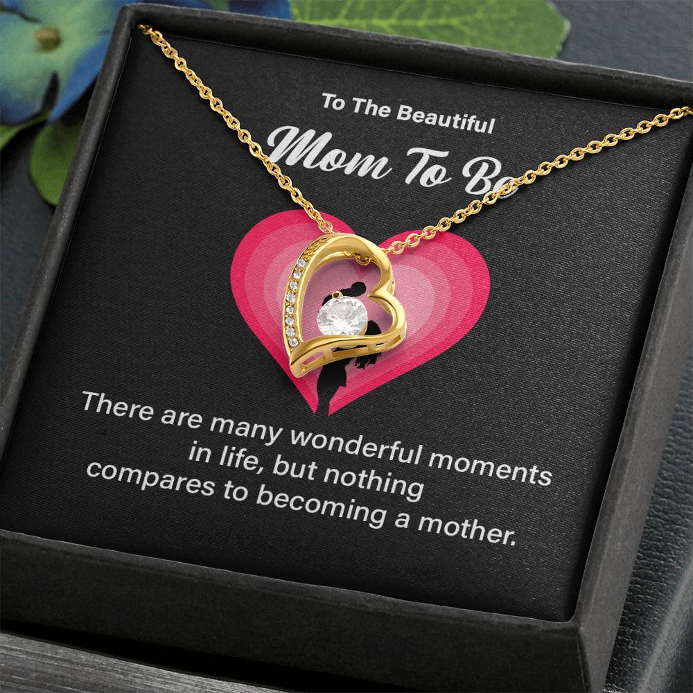 To The Beautiful Mom-to-be, Heartfelt Necklace For Her Elegant Jewelry For A Mom-to-be Thoughtful Necklace For Love And Support Sweet Pendant For A New Mom Elegant Pendant For A Mom’s Heart Thank You Gift For Motherhood Loving Message Necklace For Hope