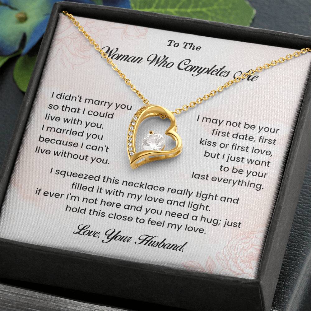 Necklace Gift for Wife – Woman Who Completes Me