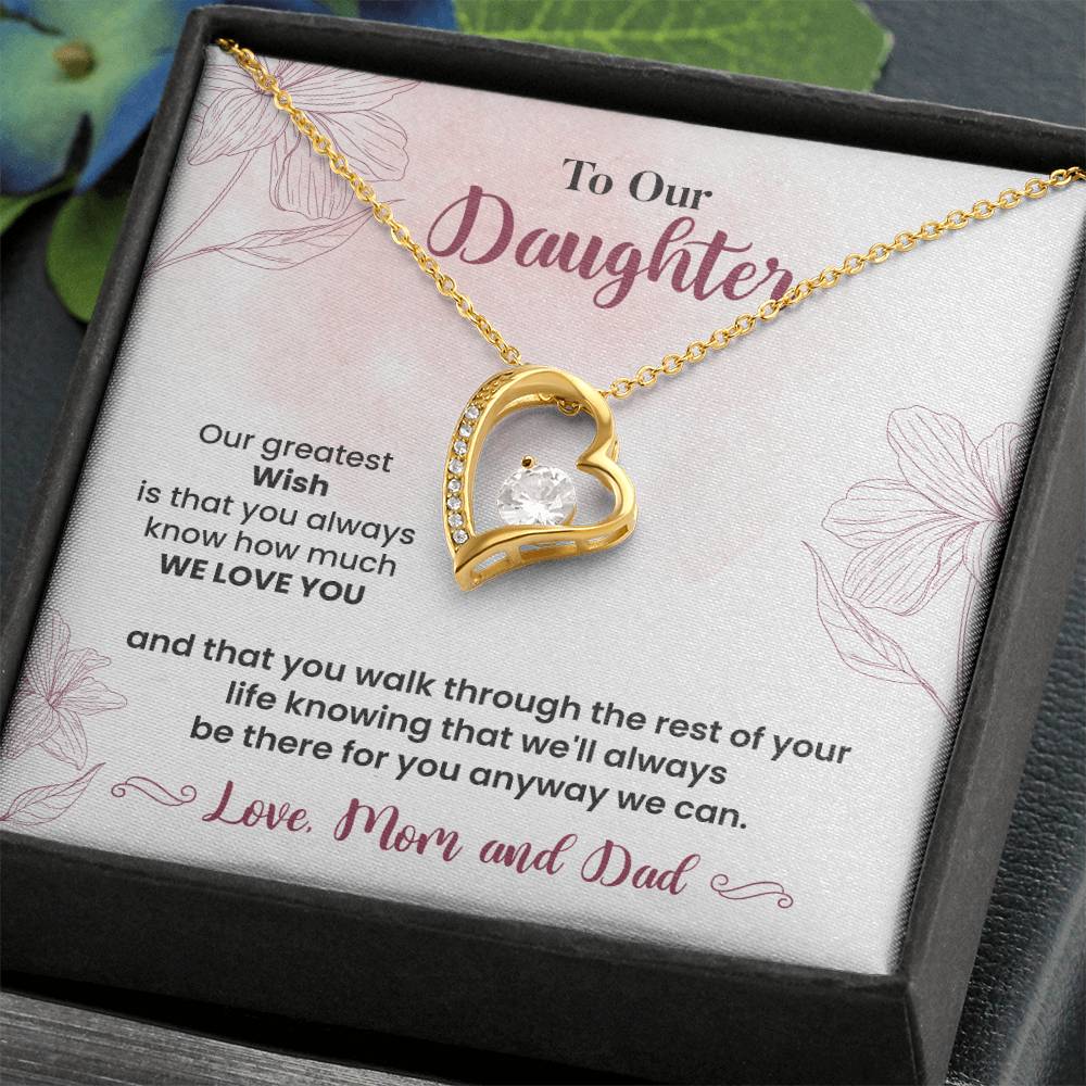 To Our Daughter Heartfelt Jewelry Gift Gift From Your Mom And Dad Caring Gift For Daughter Supportive Daughter Necklace Family Love Jewelry Gift Daughter's Journey Jewelry Best Wishes Jewelry Daughter's Strength Necklace Emotional Support Gift Warm Wishes