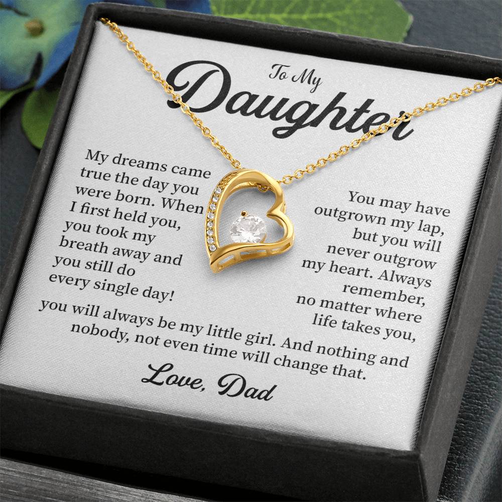 To My Daughter Necklace from Dad – Forever in My Heart Gift