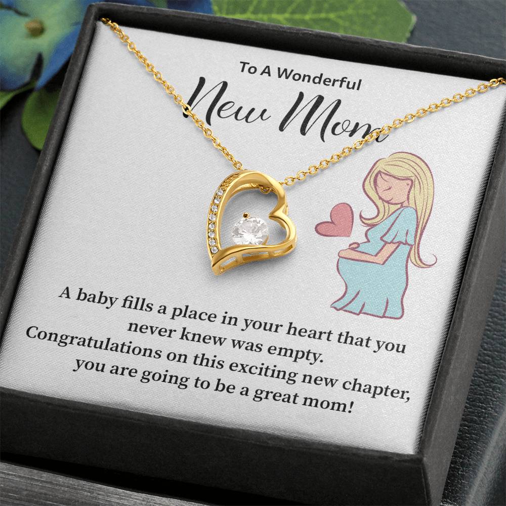 New Mom Necklace Gift – Congratulations Message Card