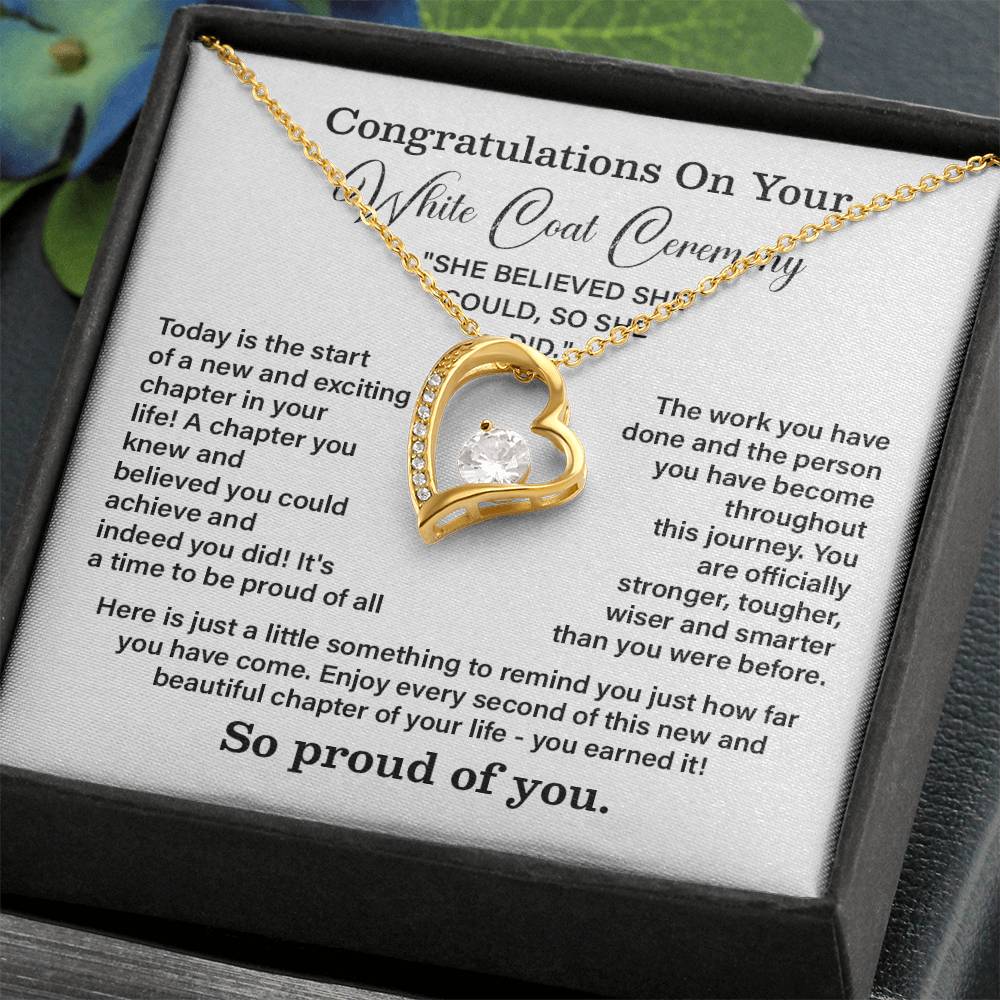 Congratulations On Your White Coat Ceremony New Adventures Necklace Hard Work Pay Off Necklace Enjoy The Journey Necklace Personal Growth Jewelry Daily Inspiration Necklace Heartfelt Message Necklace Congratulation Necklace She Believed She Could Necklace