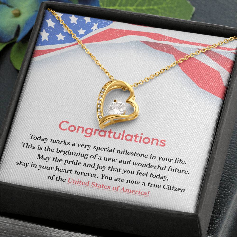 Congratulations Necklace For New U.s. Citizen Necklace For New U.s. Citizen Gift For New American Citizen Necklace With Citizenship Message Necklace For Official U.s. Citizen Gift For New U.s. Patriot Jewelry For New U.s. Citizen Jewelry For U.s.