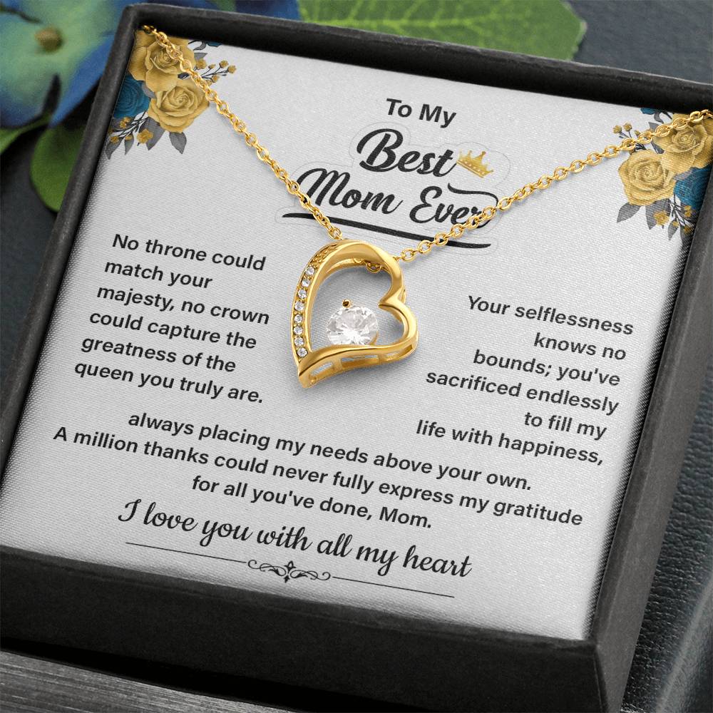 Best Mom Ever Necklace Gift From Daughter Message Card