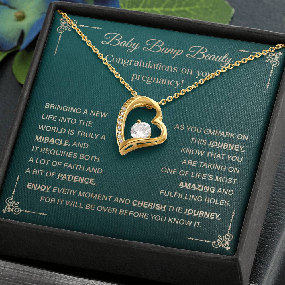 Baby Bump Beauty, Thoughtful Jewelry For Mom-to-be Inspirational Gift Necklace Best Friend Necklace For Pregnant Mom Necklace With Message Sentimental Pregnancy Necklace Best Christmas Necklace Gift Baby Bump Beauty Necklace Gift