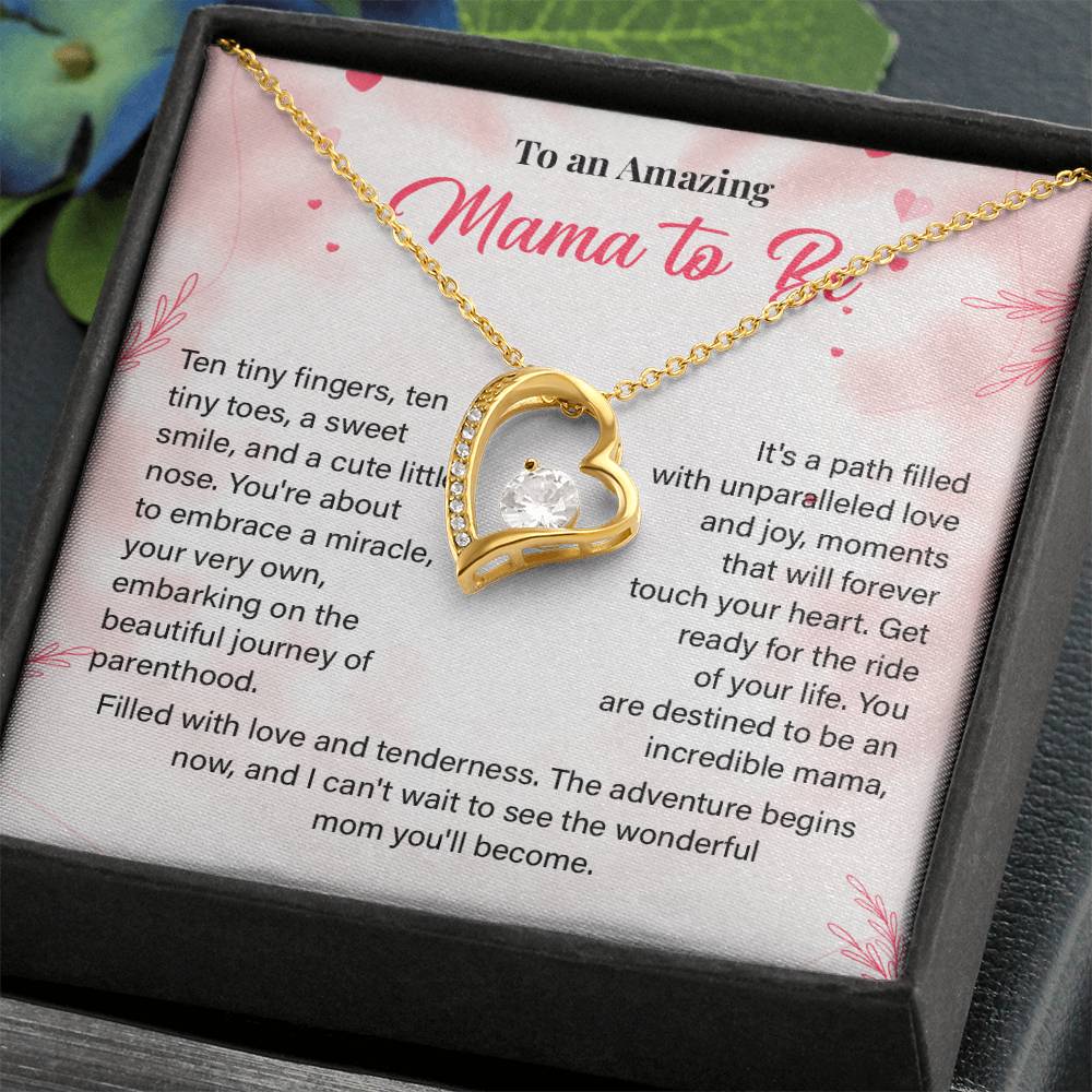 Mama to Be Necklace Gift for New Mom with Heart Pendant