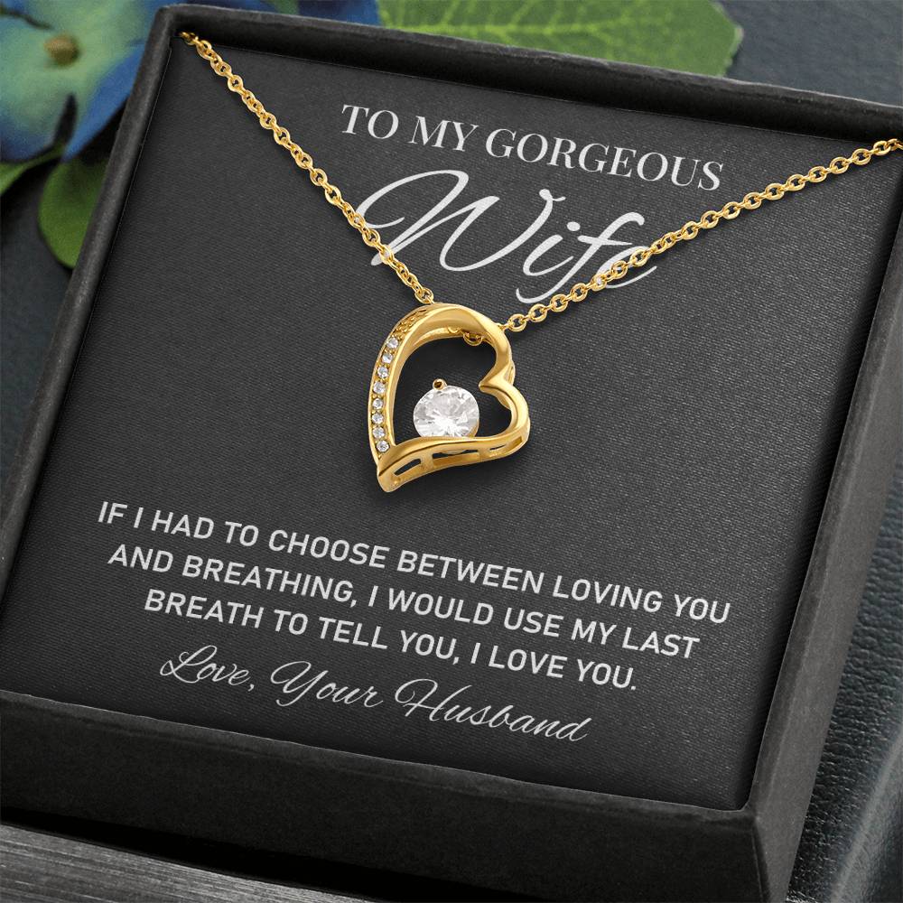 To My Gorgeous, Heartfelt Necklace For Wife Loving Jewelry For Romantic Love Sweet Pendant For A Special Bond Sentimental Necklace Heartwarming Gift From Husband Sentimental Pendant Appreciation Necklace Thoughtful Gift Special Necklace