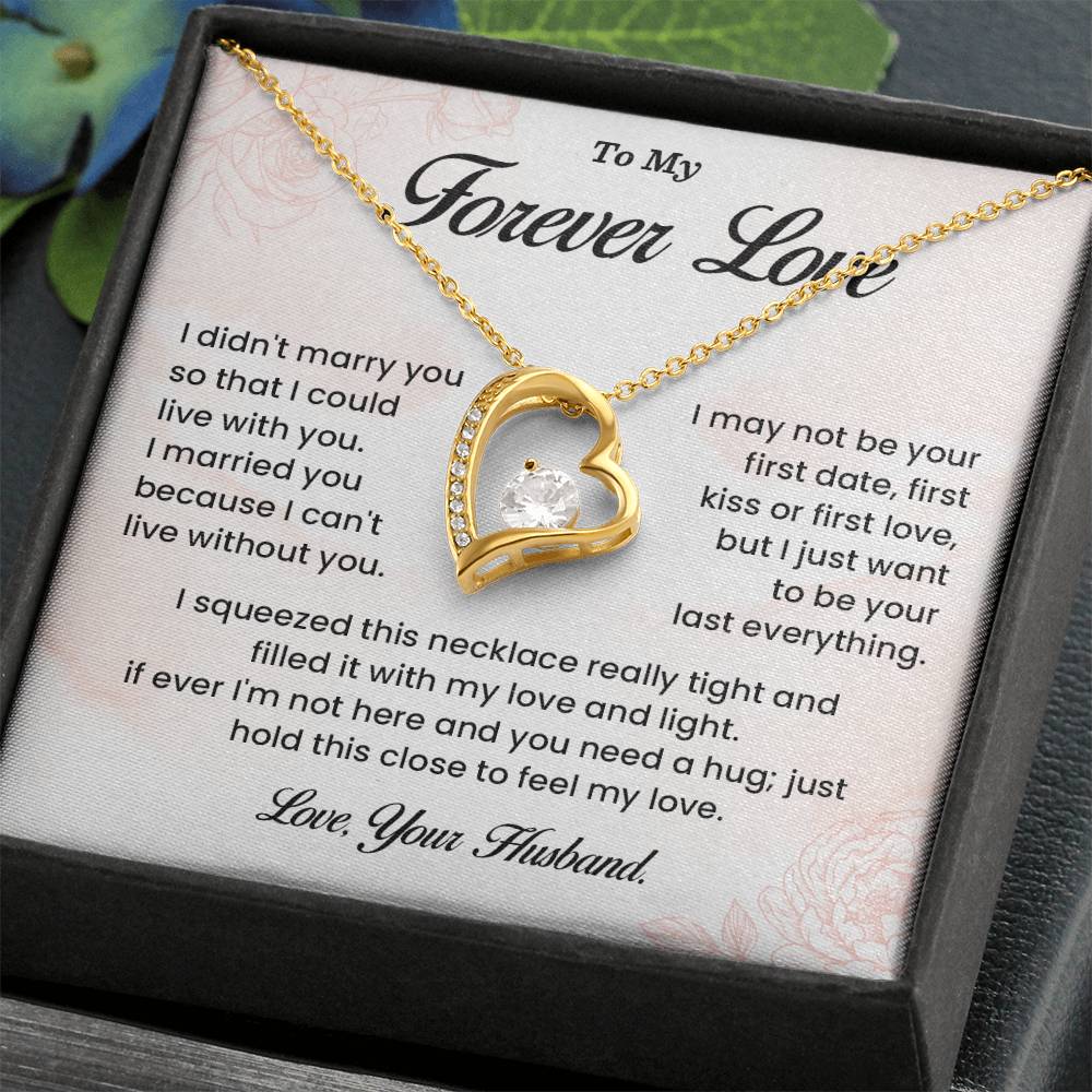 Forever Love Necklace Gift from Husband with Card