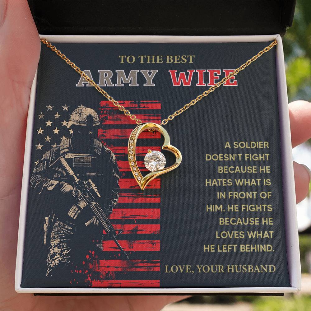 To the Best Army Wife  Best Army Wife Jewelry gift from husband Love and Support Necklace Emotional Support Jewelry Thank You Jewelry for Wives Unique Gift for Military Wives Romantic Gift for Army Wives My Beautiful Wife Jewelry Forever Together Necklace