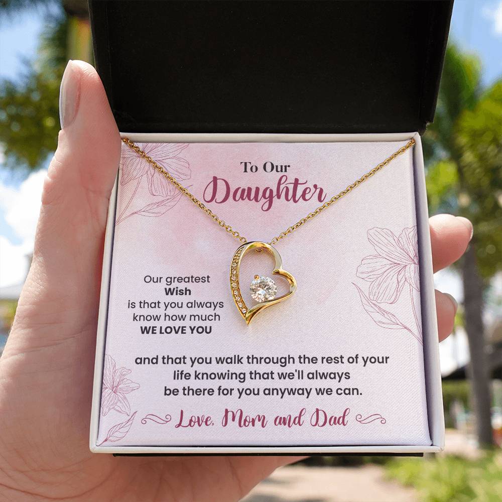 To Our Daughter Heartfelt Jewelry Gift Gift From Your Mom And Dad Caring Gift For Daughter Supportive Daughter Necklace Family Love Jewelry Gift Daughter's Journey Jewelry Best Wishes Jewelry Daughter's Strength Necklace Emotional Support Gift Warm Wishes