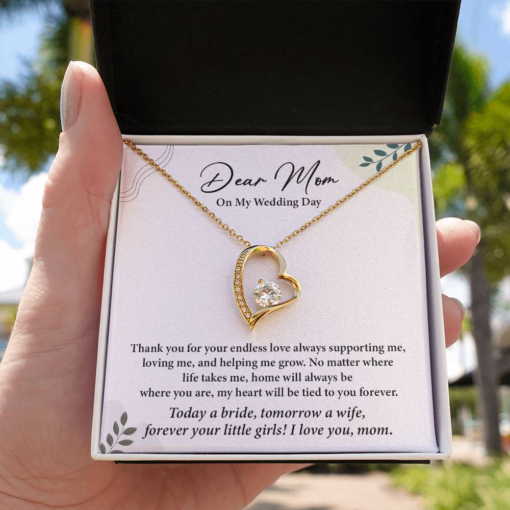 Dear Mom On My Wedding Day Heartfelt Necklace Gift From Daughter Dear Mom On My Wedding Day Mother Wedding Day Gift Sentimental Gift For Mother From Daughter Forever Your Little Girl Wedding Gift Gift For Mom On Daughter’s Wedding Day