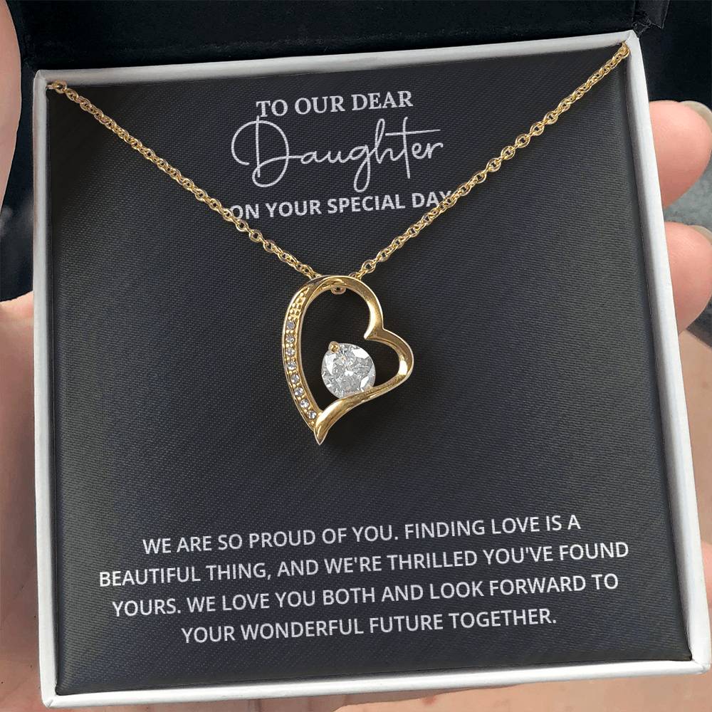 To Our Dear Daughter Daughter Engagement Necklace Engagement Gift For Daughter Sentimental Gift For Daughter’s Engagement Jewelry Gift For Daughter’s Engagement Daughter’s Special Day Necklace Meaningful Gift For Daughter’s Engagement