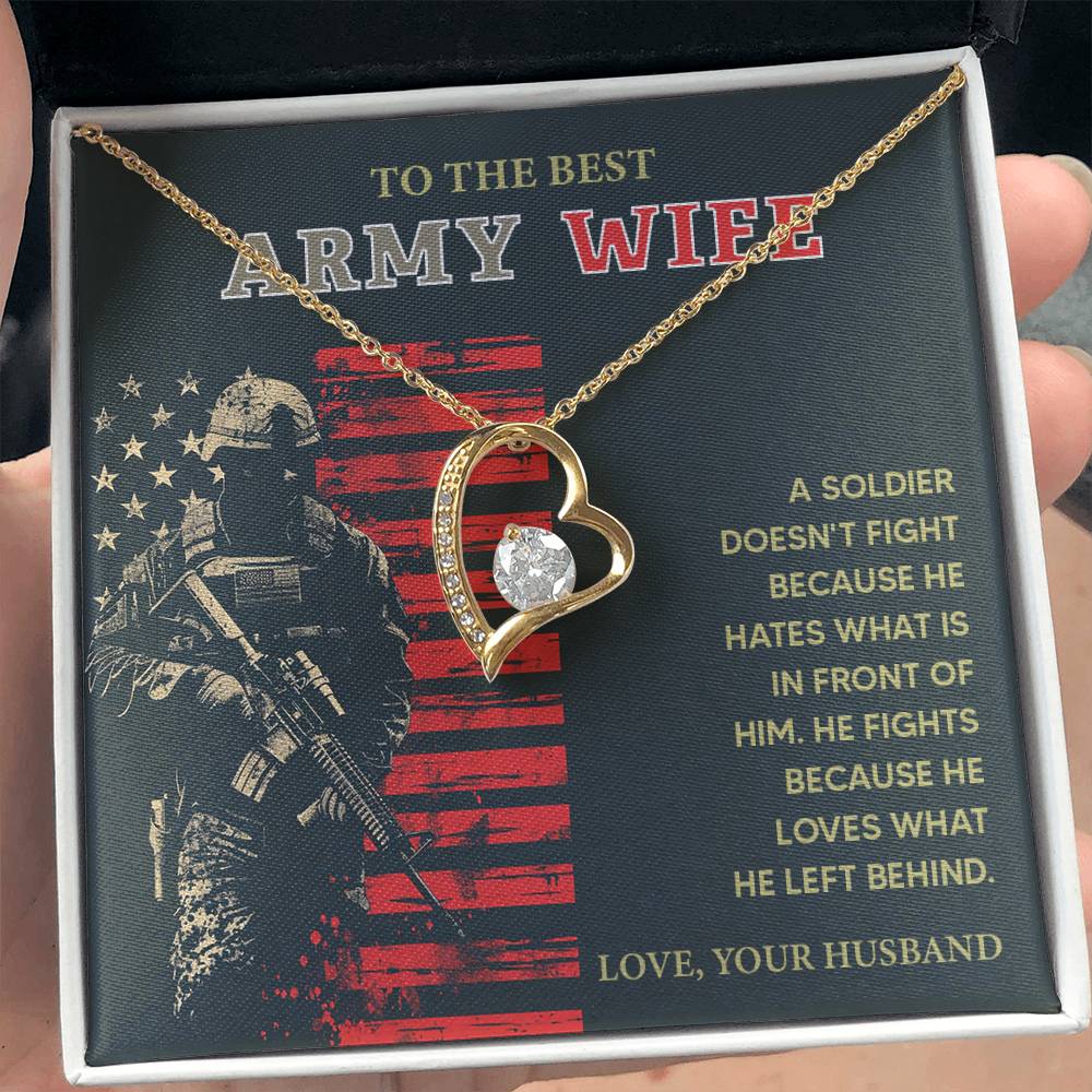 To the Best Army Wife  Best Army Wife Jewelry gift from husband Love and Support Necklace Emotional Support Jewelry Thank You Jewelry for Wives Unique Gift for Military Wives Romantic Gift for Army Wives My Beautiful Wife Jewelry Forever Together Necklace