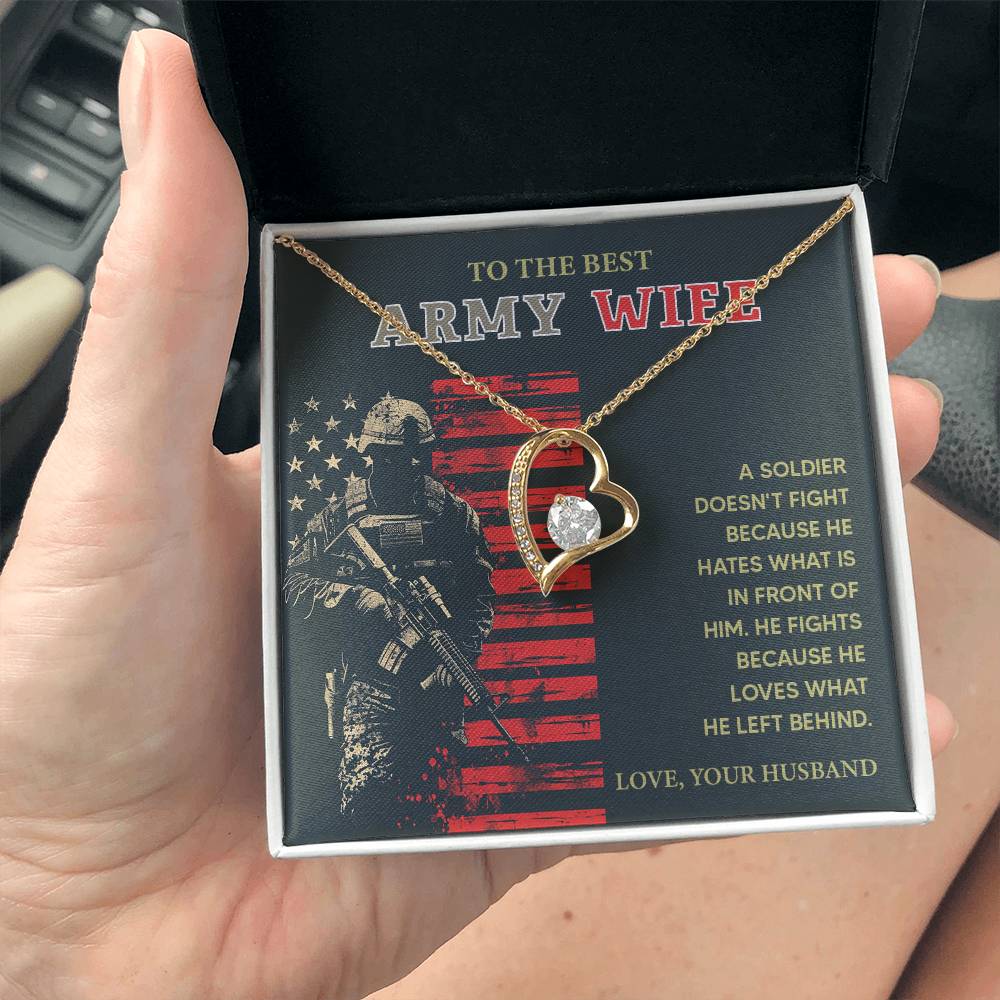 To the Best Army Wife  Best Army Wife Jewelry gift from husband Love and Support Necklace Emotional Support Jewelry Thank You Jewelry for Wives Unique Gift for Military Wives Romantic Gift for Army Wives My Beautiful Wife Jewelry Forever Together Necklace