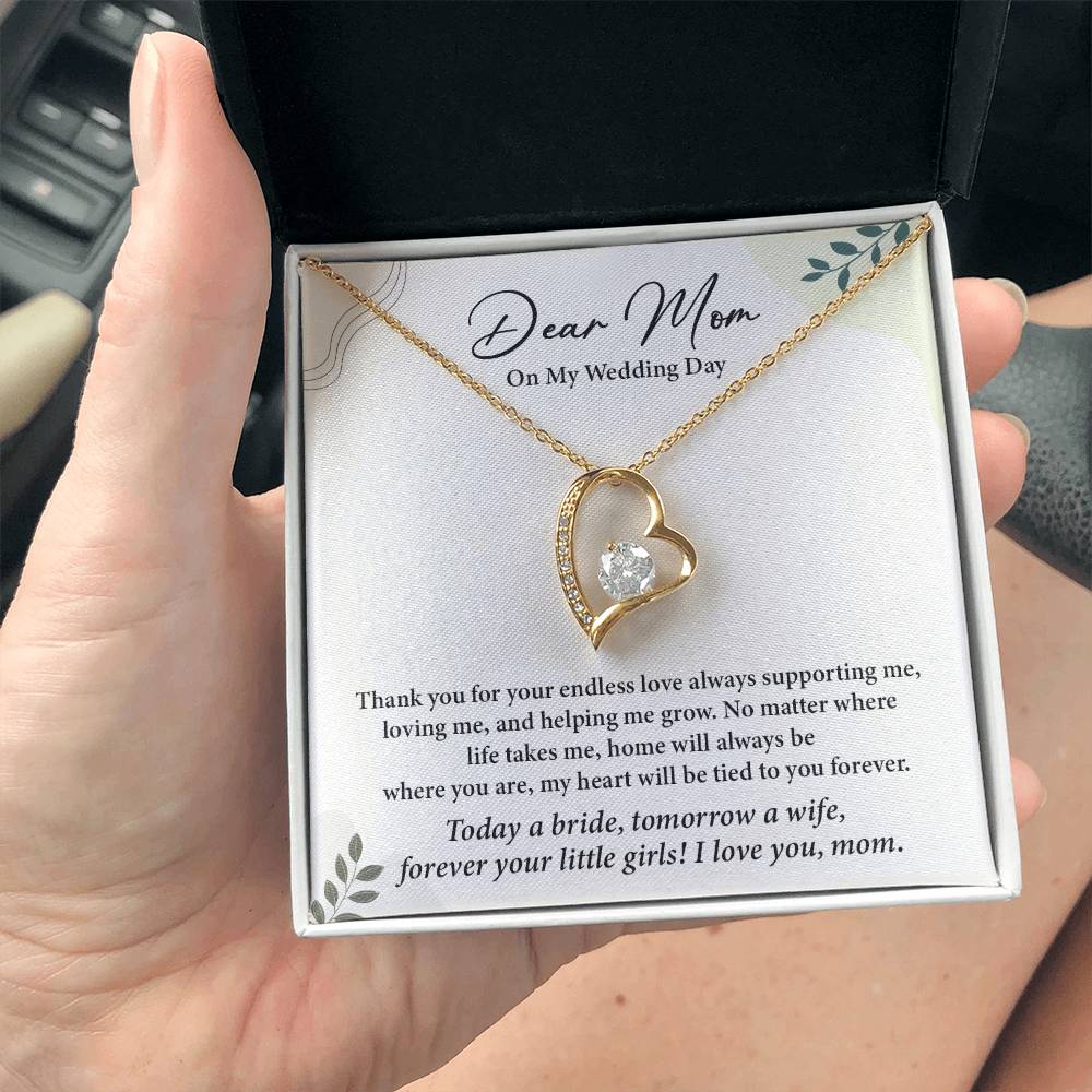 Dear Mom On My Wedding Day Heartfelt Necklace Gift From Daughter Dear Mom On My Wedding Day Mother Wedding Day Gift Sentimental Gift For Mother From Daughter Forever Your Little Girl Wedding Gift Gift For Mom On Daughter’s Wedding Day