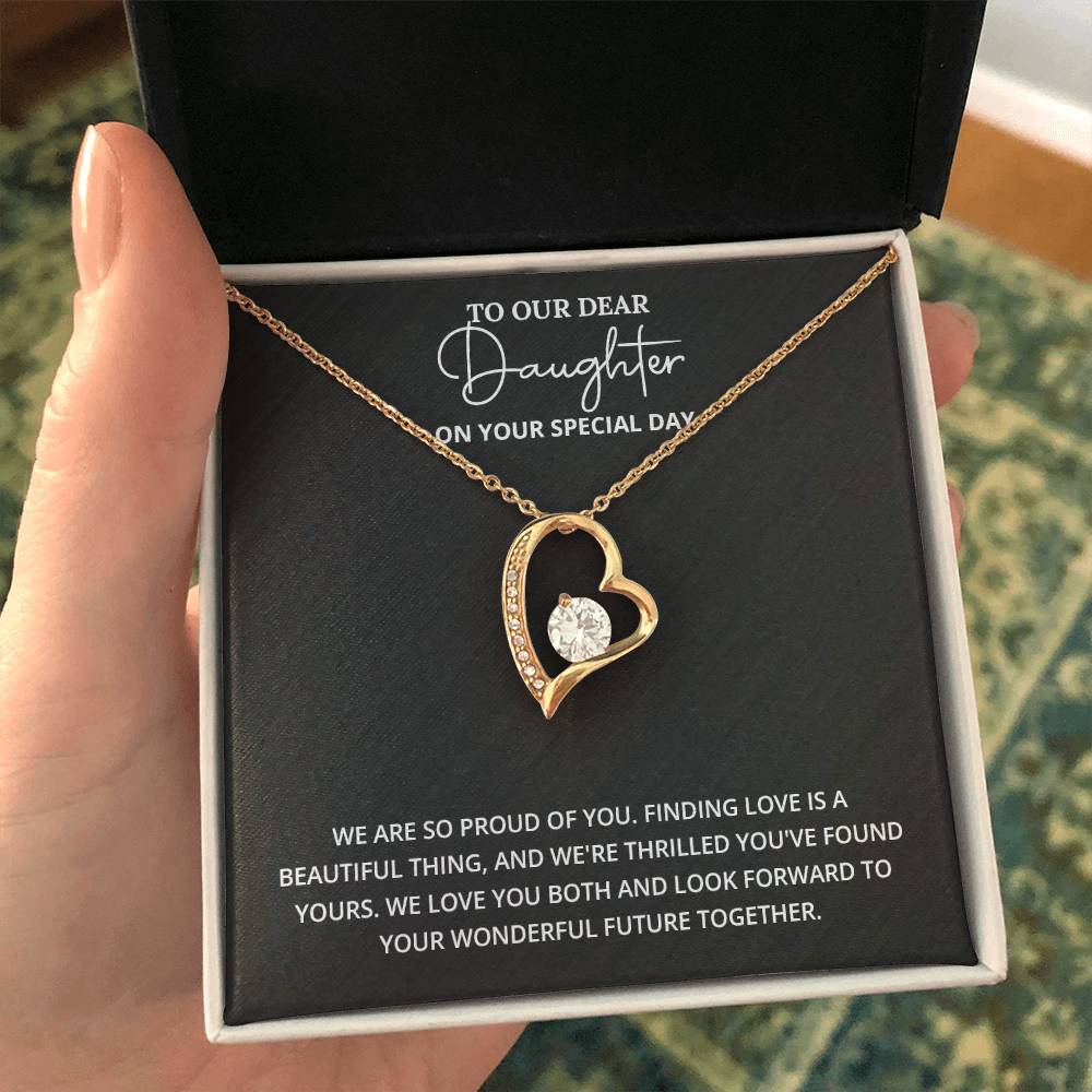 To Our Dear Daughter Daughter Engagement Necklace Engagement Gift For Daughter Sentimental Gift For Daughter’s Engagement Jewelry Gift For Daughter’s Engagement Daughter’s Special Day Necklace Meaningful Gift For Daughter’s Engagement