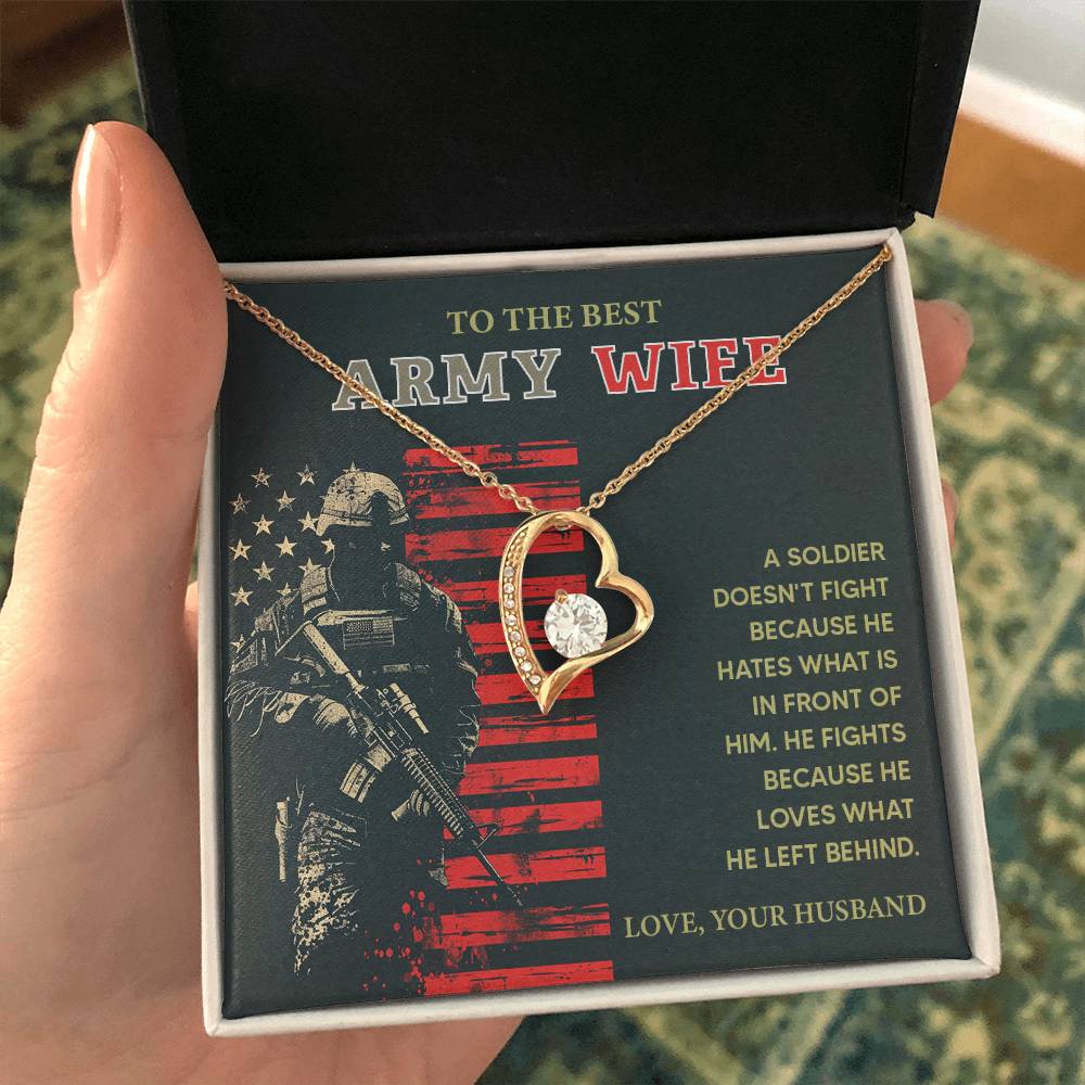 To the Best Army Wife  Best Army Wife Jewelry gift from husband Love and Support Necklace Emotional Support Jewelry Thank You Jewelry for Wives Unique Gift for Military Wives Romantic Gift for Army Wives My Beautiful Wife Jewelry Forever Together Necklace