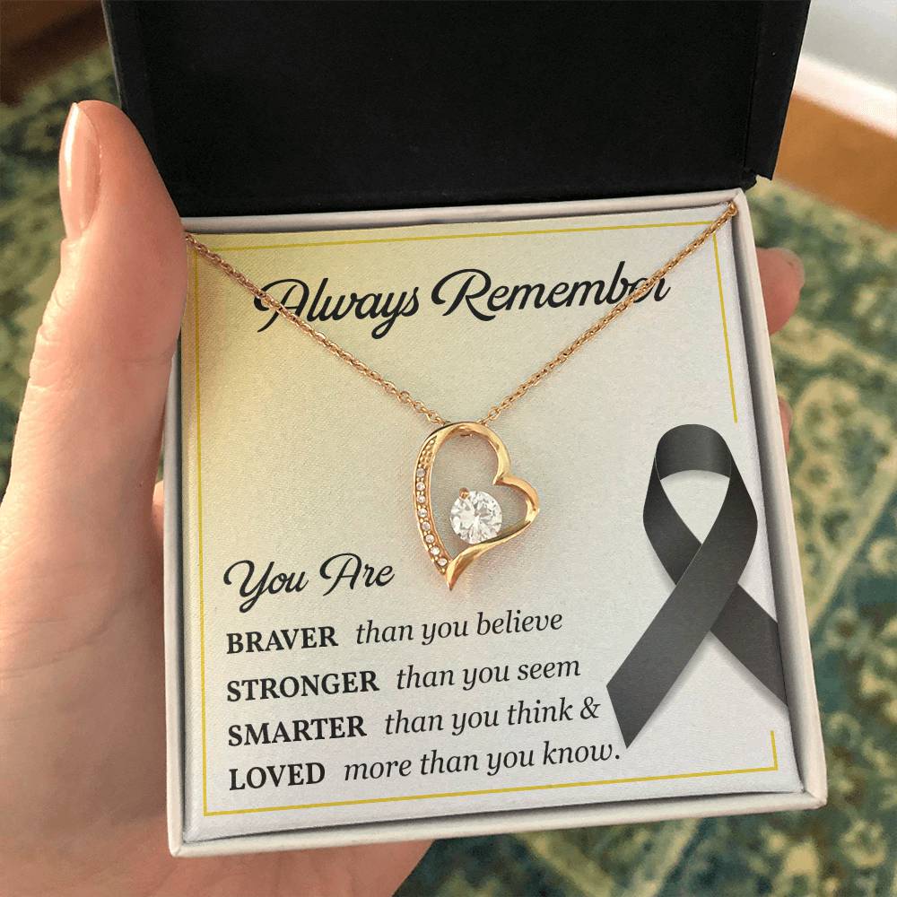 Black Ribbon Grief Support Necklace for Women