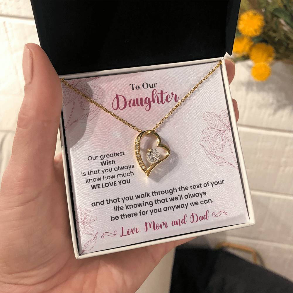 To Our Daughter Heartfelt Jewelry Gift Gift From Your Mom And Dad Caring Gift For Daughter Supportive Daughter Necklace Family Love Jewelry Gift Daughter's Journey Jewelry Best Wishes Jewelry Daughter's Strength Necklace Emotional Support Gift Warm Wishes