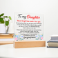 To My Daughter – Inspirational LED Plaque