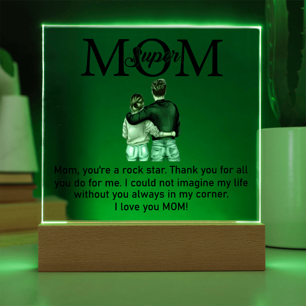 Super Mom Acrylic Plaque From Daughter or Son