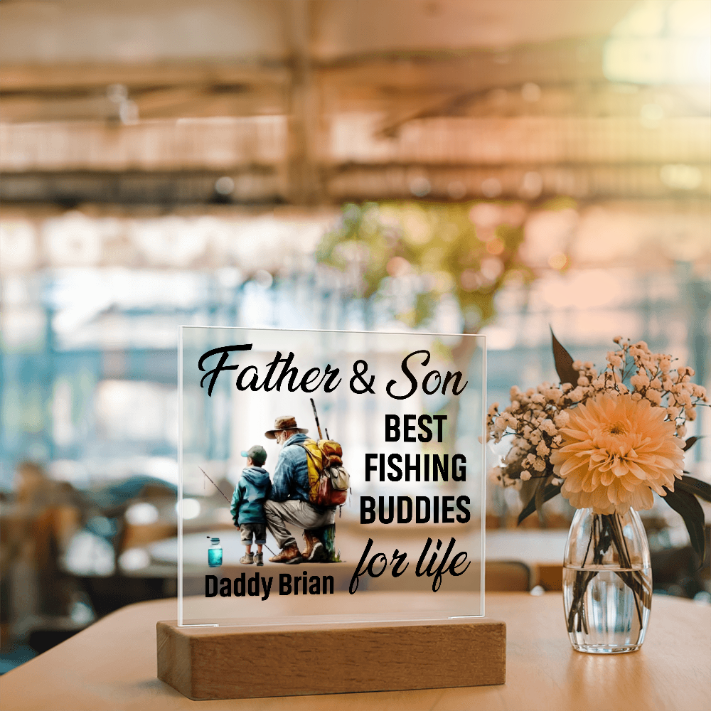 Father & Son Fishing Buddies Acrylic Plaque