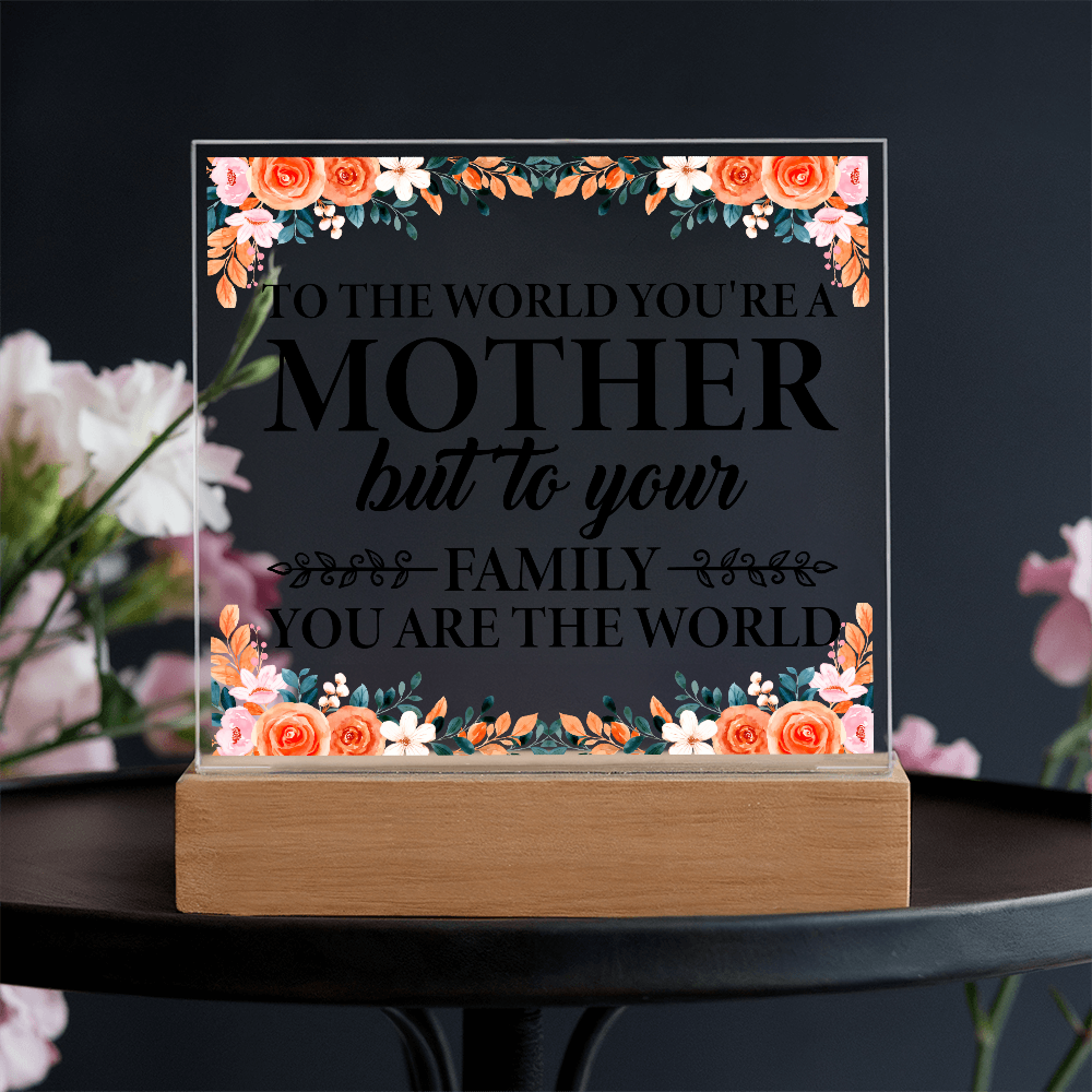 Mother Quote Acrylic Plaque With Floral Design