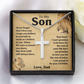 To My Son Cross Necklace from Dad Gift Box