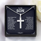 Christian Cross Necklace Gift for Son – Inspirational Message Card