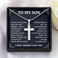 Inspirational Cross Necklace Gift for Son from Parent