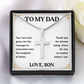 To My Dad Necklace Cross Pendant with Message from Son
