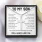Cross Necklace Gift for Son from Mom with Message