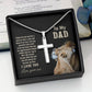 Dad Cross Necklace Gift from Son – Lion Artwork Pendant with Heartfelt Message Card