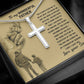 Father Cross Necklace Gift from Son – Inspirational Pendant with Heartfelt Message Card