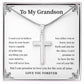 Inspirational Grandson Cross Necklace – Uplifting Message Gift for Him