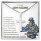 Army Husband Gift from Wife – Cross Necklace Message Card