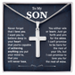 To My Son Cross Necklace Gift from Dad Gift Box