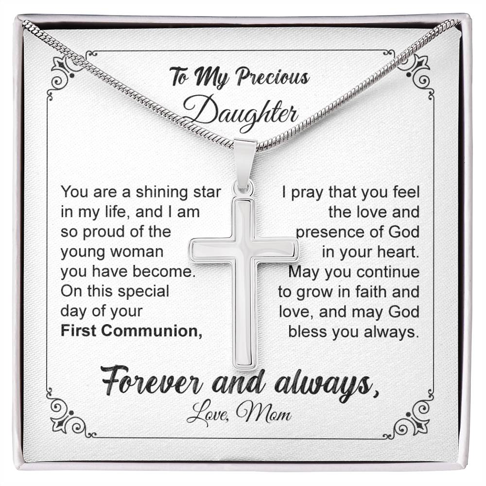 First Communion Necklace Gift for Daughter from Mom