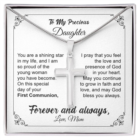 First Communion Necklace Gift for Daughter from Mom