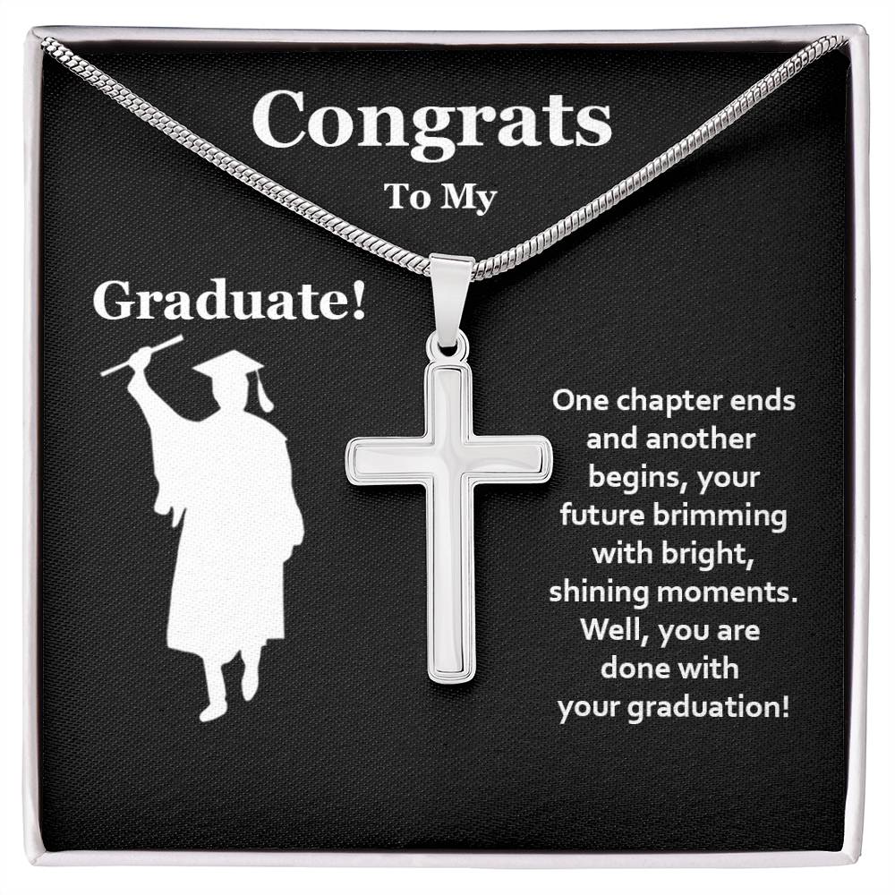 Graduation Cross Necklace for Graduate Gift