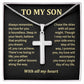 Christian Cross Necklace for Son with Loving Message
