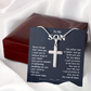 To My Son Cross Necklace Gift from Dad Gift Box