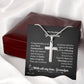To My Handsome Grandson Cross Necklace With All My Love, Grandpa