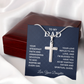 To My Dad Necklace Cross Pendant with Faith Guide Message