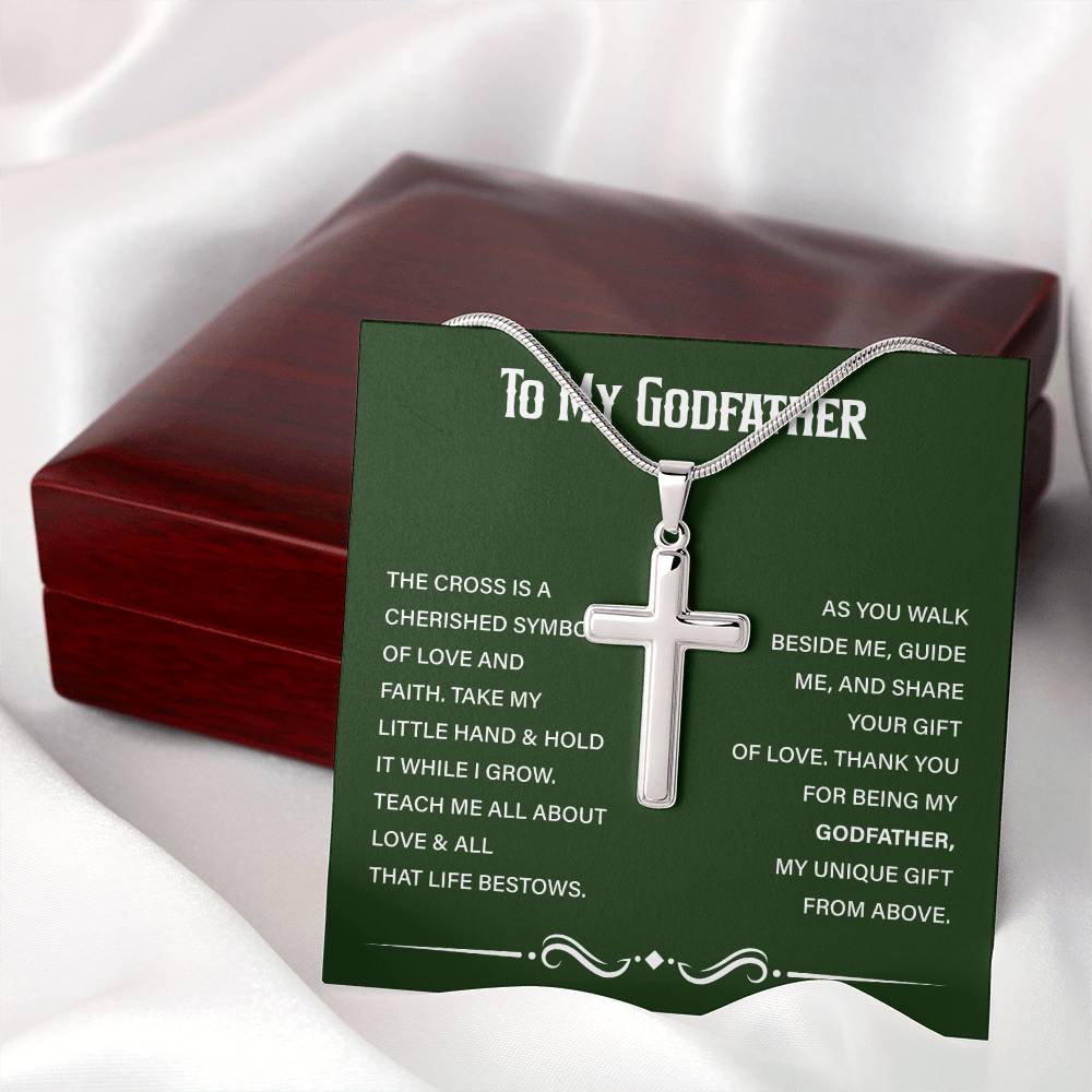 Christian Cross Necklace Gift for Godfather from Godchild
