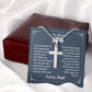 To My Beloved Son I am So Proud Of The Young Man, Cross Necklace Gift From Dad With Amazing Message Card