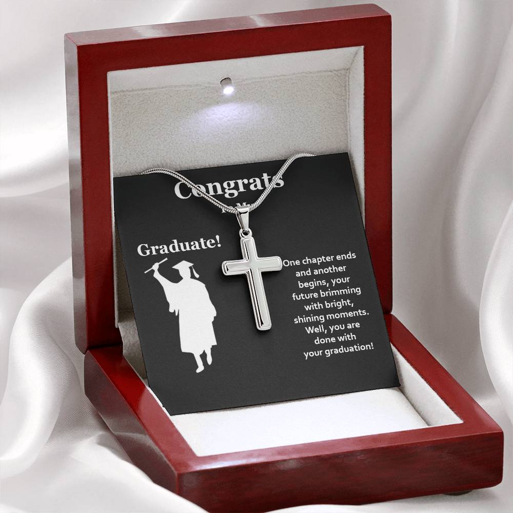Graduation Cross Necklace for Graduate Gift