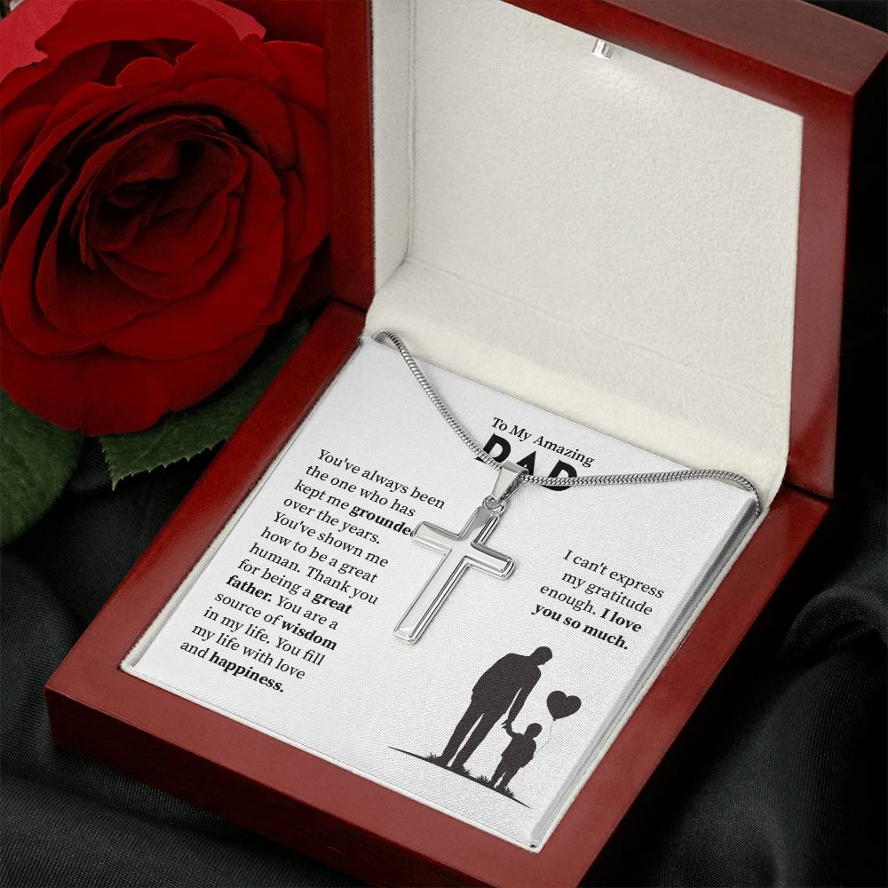 Necklace Gift for Dad From Son With Message of Gratitude