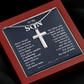 To My Son Cross Necklace Gift from Dad Gift Box
